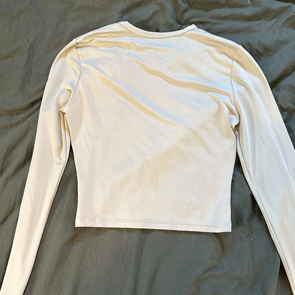 Green Crew Neck Long Sleeve Tight Tee - M - Picture 8 of 8